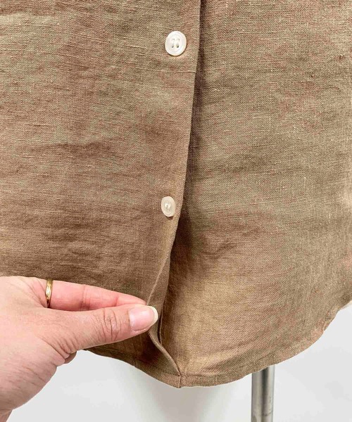 PICCIN（ピッチン）の「フレンチリネンバック釦ブラウス（シャツ/ブラウス・レディース・ブラウン/オフホワイト/ブルー/キャメル・M/L）」の11枚目の写真