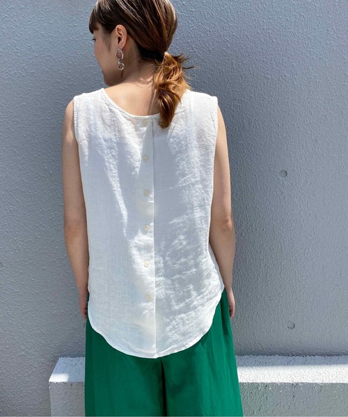 PICCIN（ピッチン）の「フレンチリネンバック釦ブラウス（シャツ/ブラウス・レディース・ブラウン/オフホワイト/ブルー/キャメル・M/L）」の16枚目の写真