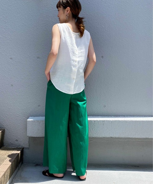 PICCIN（ピッチン）の「フレンチリネンバック釦ブラウス（シャツ/ブラウス・レディース・ブラウン/オフホワイト/ブルー/キャメル・M/L）」の13枚目の写真