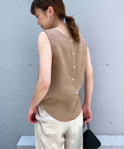 PICCIN（ピッチン）の「フレンチリネンバック釦ブラウス（シャツ/ブラウス・レディース・ブラウン/オフホワイト/ブルー/キャメル・M/L）」の19枚目の写真