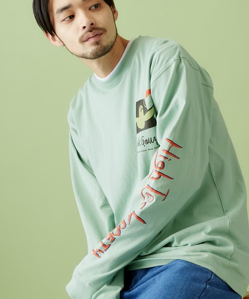 Mark Gonzales(マーク・ゴンザレス)の「Mark Gonzales/マークゴンザレス MONO-MART別注 袖ライン オーバーサイズ L/S カットソー(Tシャツ/カットソー・メンズ・ベージュ系その他/グリーン系その他/ブラック/ホワイト・FREE)」の4枚目の写真