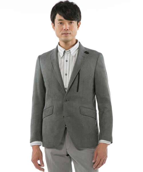 ジョセフアブード　メランジコンバーチブルジャケット　トラベル　グレー　LL JOSEPH ABBOUD（ジョセフアブード）の「メランジスエード