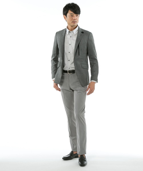 ジョセフアブード メランジコンバーチブルジャケット トラベル グレー