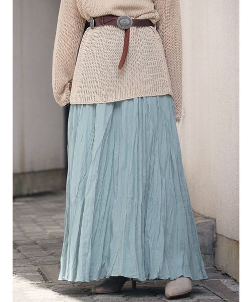 Ungrid（アングリッド）の「ランダムプリーツマキシスカート（スカート・レディース・パープル/ブラウン/ブルー・FREE）」の3枚目の写真