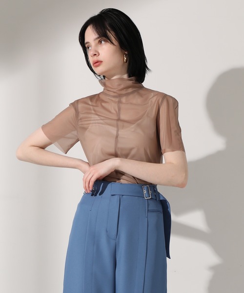 UNITED TOKYO（ユナイテッドトウキョウ）の「シアーレイヤー5部袖カットソー（Tシャツ/カットソー・レディース・ブラック/ベージュ/アイボリー・0）」の6枚目の写真