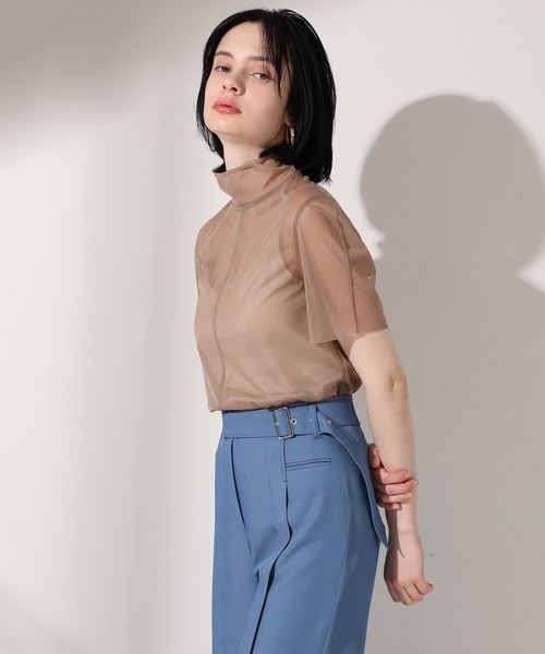 UNITED TOKYO（ユナイテッドトウキョウ）の「シアーレイヤー5部袖カットソー（Tシャツ/カットソー・レディース・ブラック/ベージュ/アイボリー・0）」の9枚目の写真