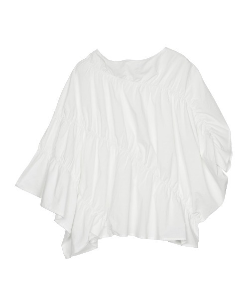 Ameri（アメリ）の「MEDI GROUND CHERRY GATHER SHIRT（シャツ/ブラウス・レディース・ホワイト/グレー/オレンジ・FREE）」の7枚目の写真