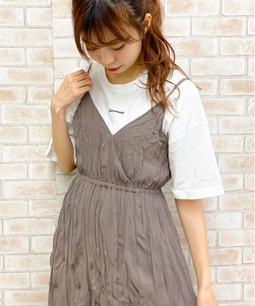 apres jour（アプレジュール）の「クリンクルキャミワンピ×Ｔシャツセット【ZOZOTOWN限定アイテム】（ワンピース・レディース・ミント/アイボリー/その他/モカ・フリー）」の10枚目の写真