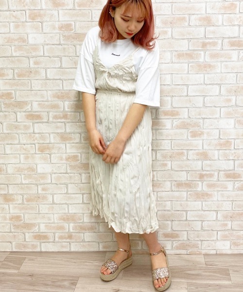 apres jour（アプレジュール）の「クリンクルキャミワンピ×Ｔシャツセット【ZOZOTOWN限定アイテム】（ワンピース・レディース・ミント/アイボリー/その他/モカ・フリー）」の9枚目の写真