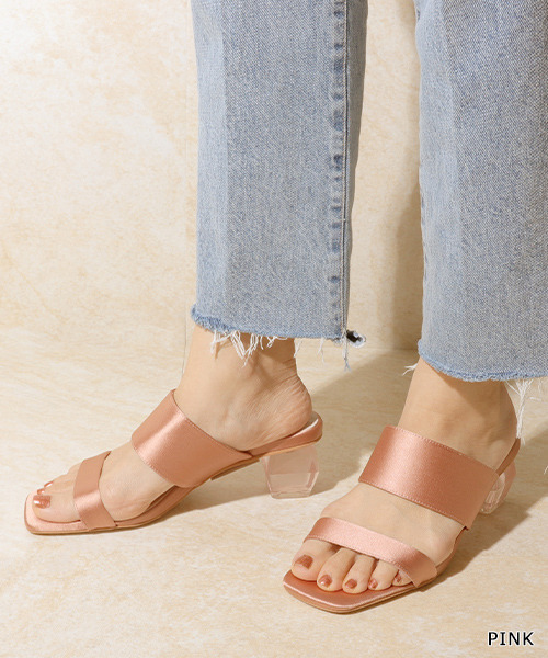 RANDA（ランダ）の「変形ヒールミュールサンダル（サンダル・レディース・ブラック/ゴールド/ピンク/ブルー/アイボリー・M/L/LL/S）」の4枚目の写真