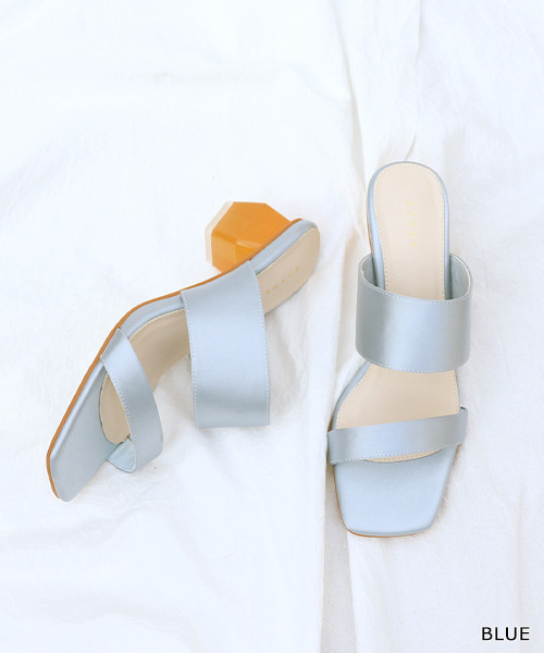 RANDA（ランダ）の「変形ヒールミュールサンダル（サンダル・レディース・ブラック/ゴールド/ピンク/ブルー/アイボリー・M/L/LL/S）」の3枚目の写真