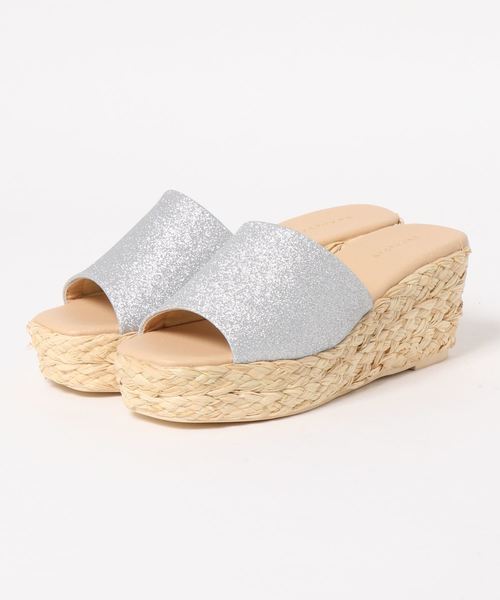 archives（アルシーヴ）の「ラフィアミュールサンダル（サンダル・レディース・シルバー/ゴールド/モカ・MEDIUM/LARGE）」の2枚目の写真