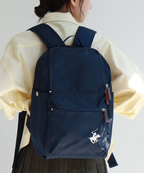 BEVERLY HILLS POLO CLUB(ビバリーヒルズポロクラブ)の「【BEVERLY HILLS POLO CLUB/ビバリーヒルズポロクラブ】ポニー刺繍リュック/バックパック(バックパック/リュック・レディース・ブラック/ネイビー・FREE)」の2枚目の写真