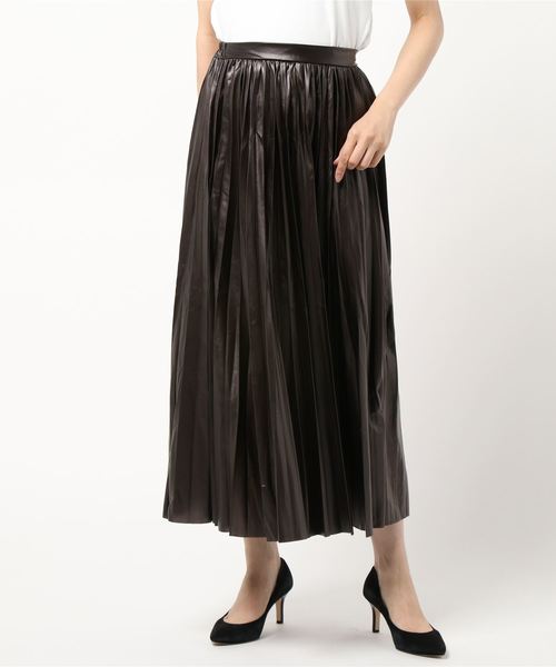 KOBE LETTUCE（コウベレタス）の「レザーライクプリーツスカート（スカート・レディース・アイボリー/ブラック/ブラウン・FREE）」の13枚目の写真