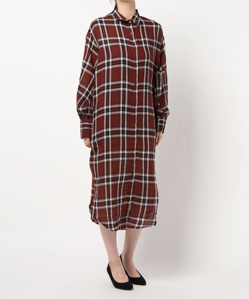 KOBE LETTUCE(コウベレタス)の「オーバーサイズロングシャツワンピース(シャツワンピース・レディース・レッド系その他/グリーン系その他/ブラウン/ベージュ系その他・FREE)」の17枚目の写真