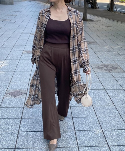 KOBE LETTUCE(コウベレタス)の「オーバーサイズロングシャツワンピース(シャツワンピース・レディース・レッド系その他/グリーン系その他/ブラウン/ベージュ系その他・FREE)」の13枚目の写真