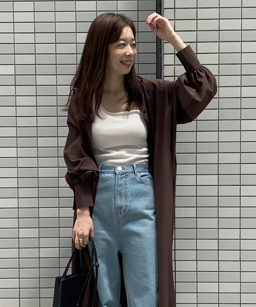 KOBE LETTUCE(コウベレタス)の「オーバーサイズロングシャツワンピース(シャツワンピース・レディース・レッド系その他/グリーン系その他/ブラウン/ベージュ系その他・FREE)」の9枚目の写真