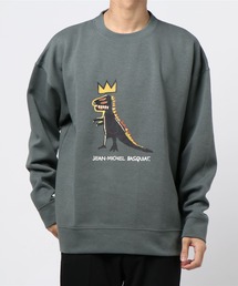 プリントクルーネックトレーナー(バスキア)