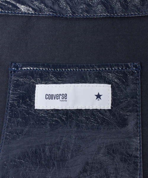 CONVERSE TOKYO　トートバッグ　巾着型　フェイクレザー　ブラック CONVERSE TOKYO（コンバーストウキョウ）の「フェイクレザー巾着