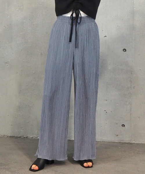 tiptop（ティップトップ）の「2021SS サテンミニプリーツワイドパンツ（その他パンツ・レディース・ブラック/モカ/グレイッシュベージュ/ブルー・FREE）」の4枚目の写真