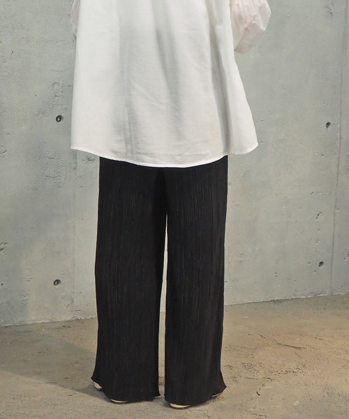 tiptop（ティップトップ）の「2021SS サテンミニプリーツワイドパンツ（その他パンツ・レディース・ブラック/モカ/グレイッシュベージュ/ブルー・FREE）」の7枚目の写真