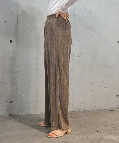 tiptop（ティップトップ）の「2021SS サテンミニプリーツワイドパンツ（その他パンツ・レディース・ブラック/モカ/グレイッシュベージュ/ブルー・FREE）」の10枚目の写真