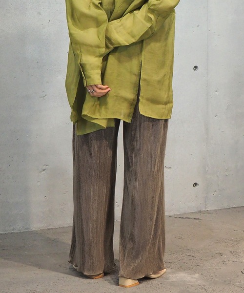 tiptop（ティップトップ）の「2021SS サテンミニプリーツワイドパンツ（その他パンツ・レディース・ブラック/モカ/グレイッシュベージュ/ブルー・FREE）」の11枚目の写真