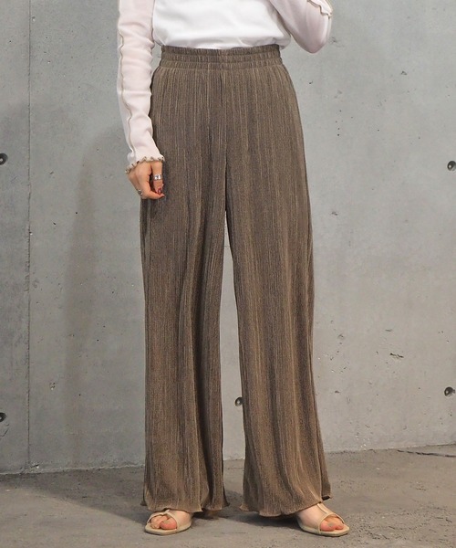 tiptop（ティップトップ）の「2021SS サテンミニプリーツワイドパンツ（その他パンツ・レディース・ブラック/モカ/グレイッシュベージュ/ブルー・FREE）」の8枚目の写真