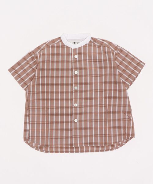 リングドビーチェック 5分袖シャツ