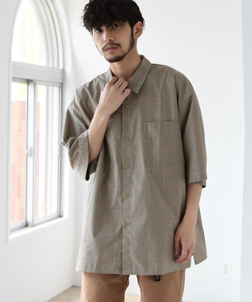 BEAMS（ビームス）の「BEAMS / ツイルチェック イージー ワークシャツ（シャツ/ブラウス・メンズ・ベージュ/その他・SMALL/MEDIUM/LARGE）」の7枚目の写真