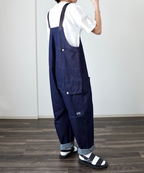 y/m by れぽすけ(イムバイレポスケ)の「ミリタリーサロペット(サロペット/オーバーオール・メンズ・インディゴブルー/ブラック・LARGE/MEDIUM)」の14枚目の写真