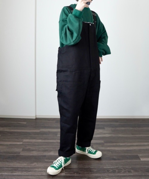 y/m by れぽすけ(イムバイレポスケ)の「ミリタリーサロペット(サロペット/オーバーオール・メンズ・インディゴブルー/ブラック・LARGE/MEDIUM)」の3枚目の写真