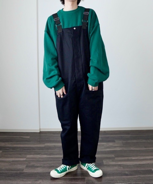 y/m by れぽすけ(イムバイレポスケ)の「ミリタリーサロペット(サロペット/オーバーオール・メンズ・インディゴブルー/ブラック・LARGE/MEDIUM)」の9枚目の写真