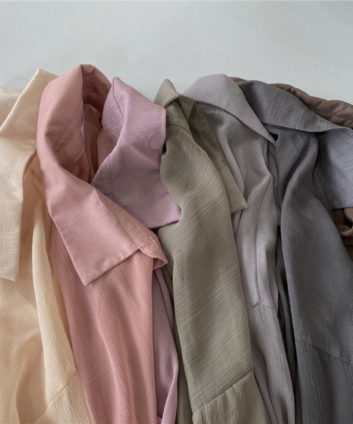 KOR(ケーオーアール)の「ゆるふぁシースルーシャツ(シャツ/ブラウス・レディース・ホワイト/チャコールグレー/ライトグレー/ブラウン/カーキ/ラベンダー/ピンク/シャンパン・FREE)」の11枚目の写真