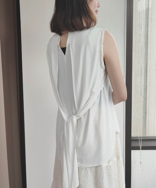 FELLINI（フェリーニ）の「ノースリーブトップス（Tシャツ/カットソー・レディース・ホワイト/ブラック/グレー・M）」の6枚目の写真