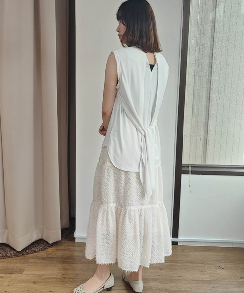 FELLINI（フェリーニ）の「ノースリーブトップス（Tシャツ/カットソー・レディース・ホワイト/ブラック/グレー・M）」の5枚目の写真