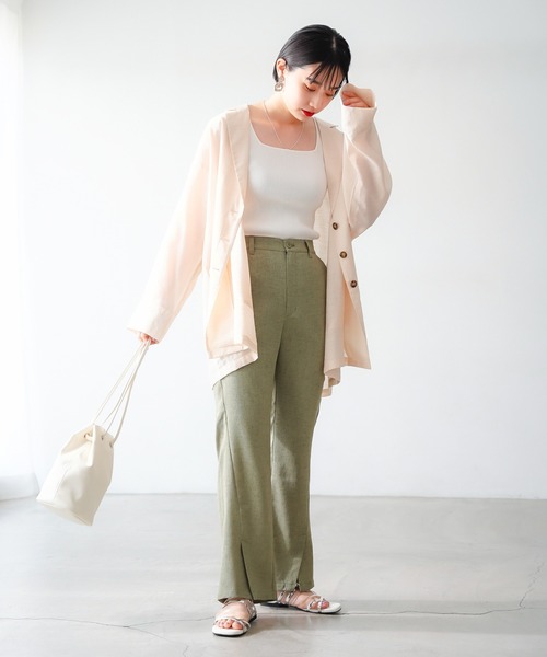 PAGEBOY（ページボーイ）の「リネンライクセットアップスラックス（スラックス・レディース・ベージュ系その他/オリーブ/ブラック・FREE）」の16枚目の写真