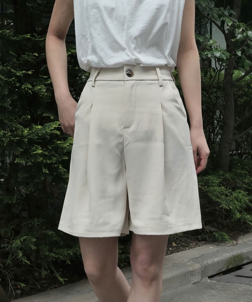 CORNERS（コーナーズ）の「タックハーフパンツ（その他パンツ・レディース・ブラック/アイボリー/キャメル/ライトグリーン・M/L/S/XL/XXL）」の20枚目の写真