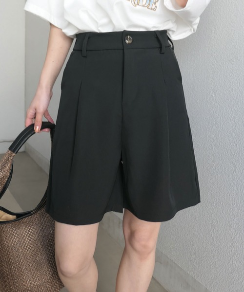 CORNERS（コーナーズ）の「タックハーフパンツ（その他パンツ・レディース・ブラック/アイボリー/キャメル/ライトグリーン・M/L/S/XL/XXL）」の9枚目の写真