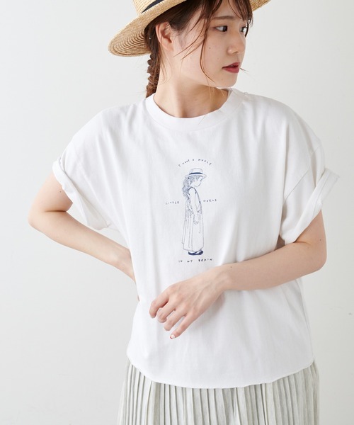 PUAL CE CIN(ピュアルセシン)の「ショート丈プリントプルオーバー(Tシャツ/カットソー・レディース・ホワイト/オフホワイト/ブルー系その他/ピンク系その他・FREE)」の17枚目の写真