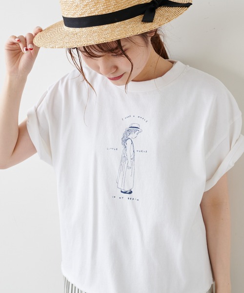PUAL CE CIN(ピュアルセシン)の「ショート丈プリントプルオーバー(Tシャツ/カットソー・レディース・ホワイト/オフホワイト/ブルー系その他/ピンク系その他・FREE)」の21枚目の写真