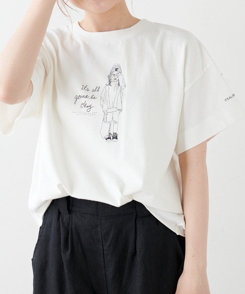 PUAL CE CIN(ピュアルセシン)の「ショート丈プリントプルオーバー(Tシャツ/カットソー・レディース・ホワイト/オフホワイト/ブルー系その他/ピンク系その他・FREE)」の14枚目の写真