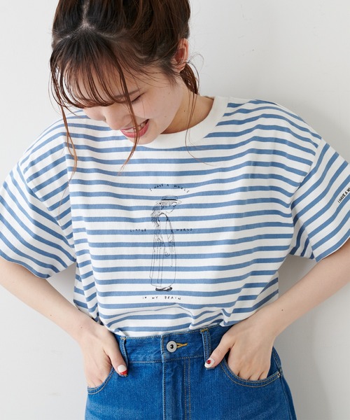 PUAL CE CIN(ピュアルセシン)の「ショート丈プリントプルオーバー(Tシャツ/カットソー・レディース・ホワイト/オフホワイト/ブルー系その他/ピンク系その他・FREE)」の19枚目の写真