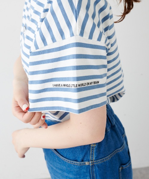 PUAL CE CIN(ピュアルセシン)の「ショート丈プリントプルオーバー(Tシャツ/カットソー・レディース・ホワイト/オフホワイト/ブルー系その他/ピンク系その他・FREE)」の7枚目の写真