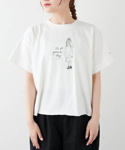 PUAL CE CIN(ピュアルセシン)の「ショート丈プリントプルオーバー(Tシャツ/カットソー・レディース・ホワイト/オフホワイト/ブルー系その他/ピンク系その他・FREE)」の11枚目の写真