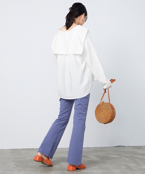 mikke（ミッケ）の「シアーセーラーカラーブラウス（シャツ/ブラウス・レディース・ホワイト/ブラック/ベージュ・FREE）」の16枚目の写真