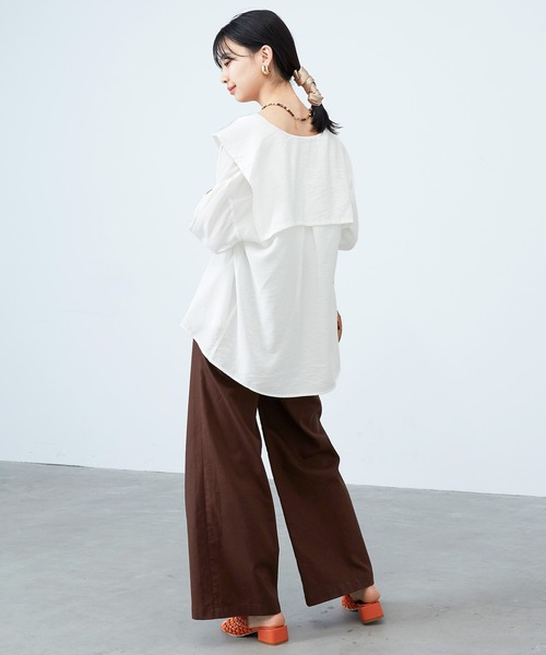 mikke（ミッケ）の「シアーセーラーカラーブラウス（シャツ/ブラウス・レディース・ホワイト/ブラック/ベージュ・FREE）」の18枚目の写真