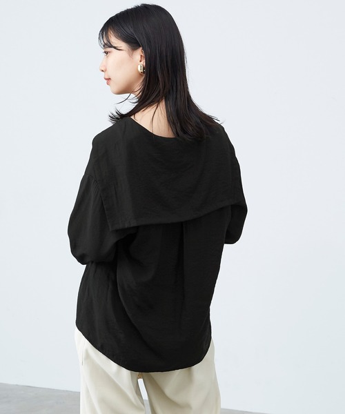 mikke（ミッケ）の「シアーセーラーカラーブラウス（シャツ/ブラウス・レディース・ホワイト/ブラック/ベージュ・FREE）」の20枚目の写真