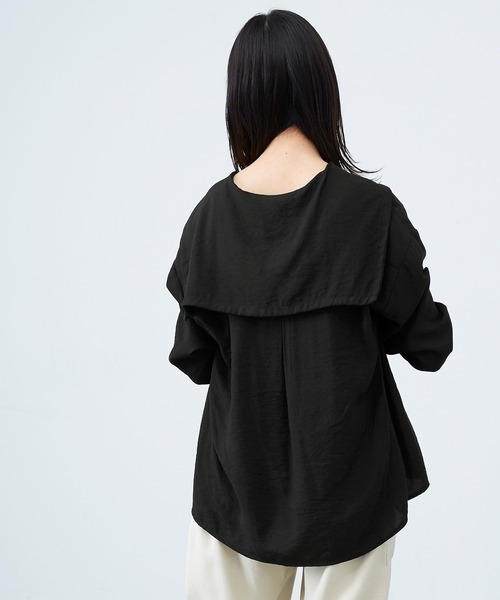 mikke（ミッケ）の「シアーセーラーカラーブラウス（シャツ/ブラウス・レディース・ホワイト/ブラック/ベージュ・FREE）」の21枚目の写真