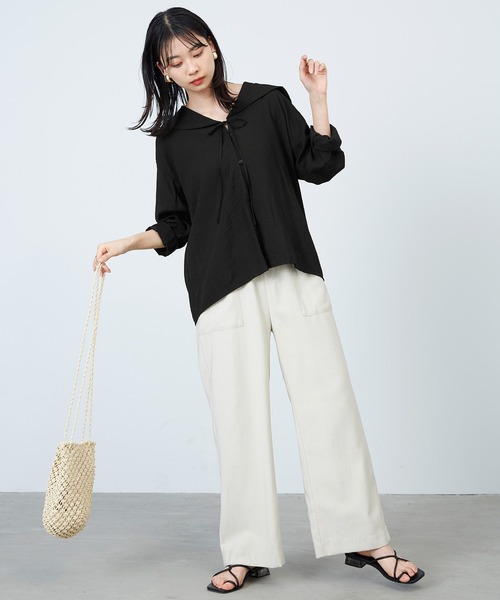 PEACE NOW ジップアップ 半袖セーラーブラウス シャツ ゴシック M mikke（ミッケ）の「シアーセーラーカラーブラウス（シャツ